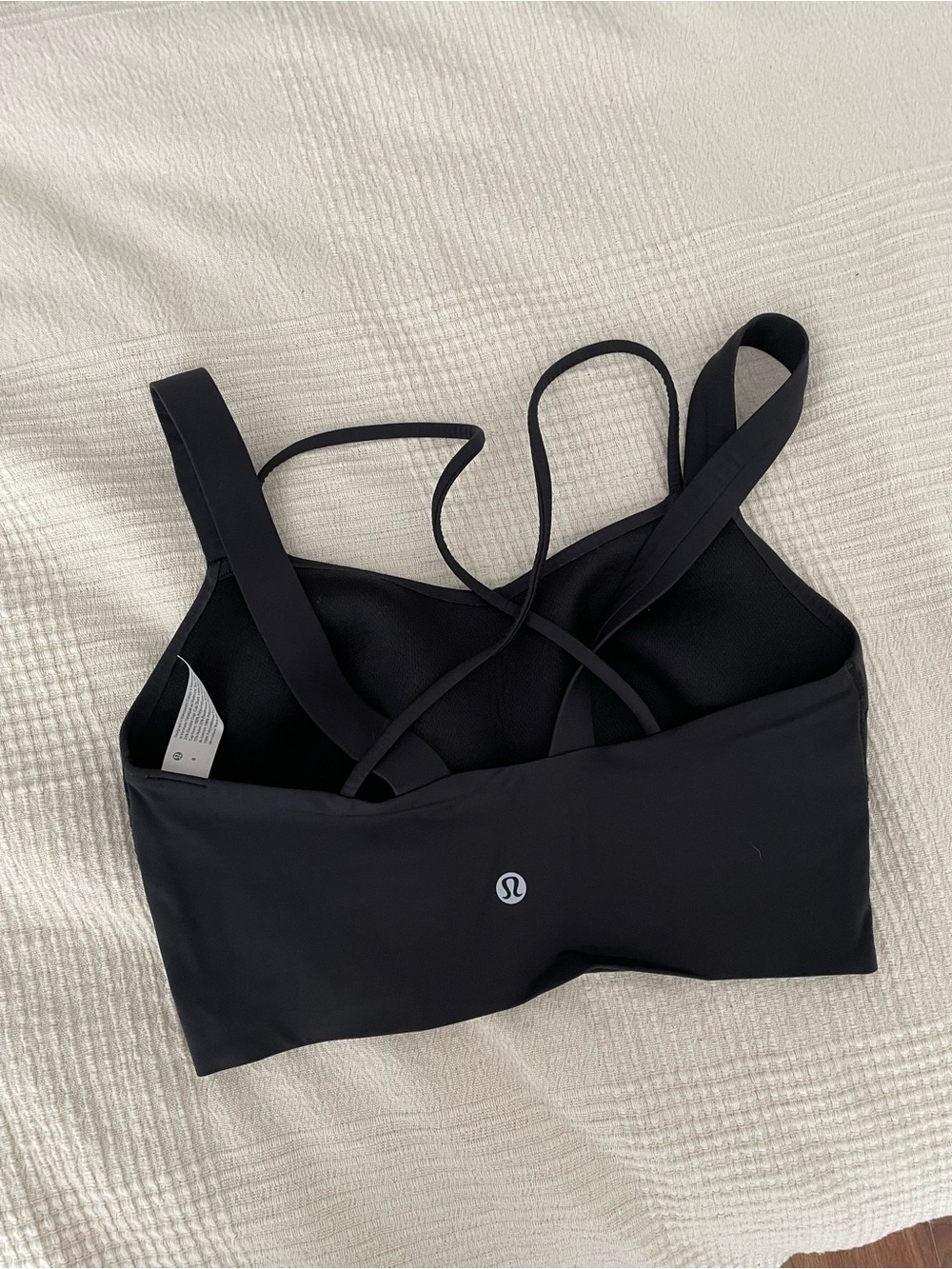Lululemon like a cloud black strappy back sports bra